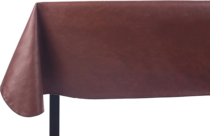 Vinyl Tablecloth, Rust, 6.0 Gauge, 52 x 90 Inch Rectangle