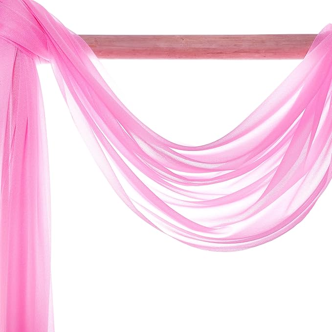 Sheer Chiffon Fabric Panels in Bubblegum Pink, 3 Pack, 30 In x 20 Ft