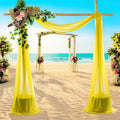 MDS Halloween Chiffon Draping Fabric - 2 Panel, 30" Wide x 20ft Long - Sheer Spooky Arbor & Canopy Drapery for Haunted House Backdrops, Party Ceilings, DIY Costumes & Themed Events - Yellow