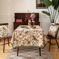 Tablecloth 55 x 71 Inch Rectangular, Linen-Polyester Blend, Floral