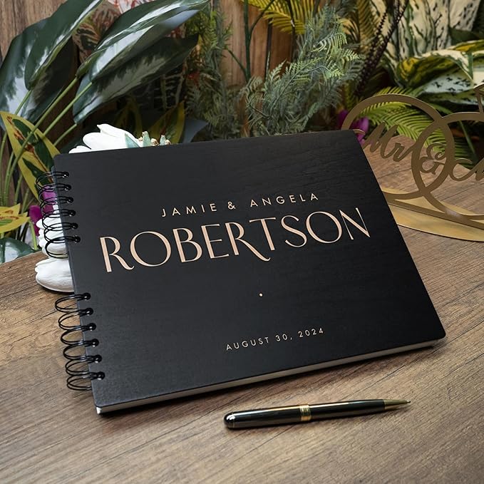 Wooden Wedding Guestbook, 2 Sizes, 12 Designs, 5 Finishes
