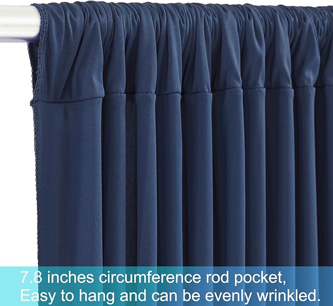 Backdrop Curtain Panels, Navy Blue, Wrinkle Free, 10 Panels