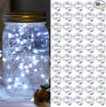 50 Pack White Fairy Lights 7Ft 20 LED Twinkle String Lights 3 Modes Battery Operated Waterproof Firefly Starry for Mason Jar Party Wedding Christmas Valentines Day Table Centerpieces,Cold White