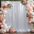 10x10 ft Wrinkle Free Silver Sequin Backdrop Curtain for Parties,Thick Not Fall Glitter Wedding Drapes Backdrop,2 Panels 5x10ft Shimmer Photo Wall Back Drop Cloth for Birthday Photography Background