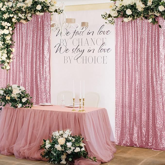 Backgrounds: Rose Pink Sequin Mesh, 2 x 8 FT, Pack of 2