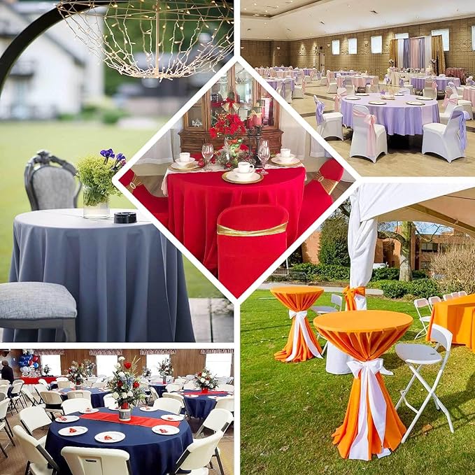 Efavormart Round Tablecloth, 90 Inch Stain & Wrinkle Resistant Washable Table Cloth, Decorative Polyester Fabric Table Cover for Banquet, Wedding, Dining- Dusty Rose