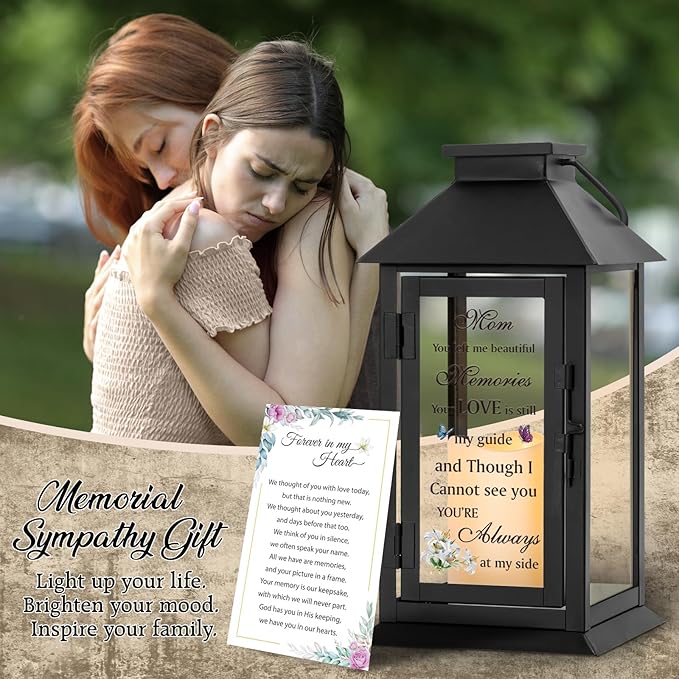 Decorative Candle Lantern with Glass Panels, Remote and Timer, 14.2 Inch