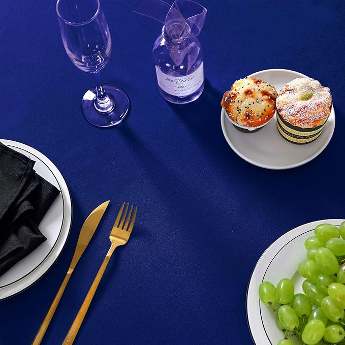 Rectangle Tablecloth 90x156 inch Washable Polyester Fabric Table Cloth for Wedding Party Dining Banquet Decoration（90x156, Royal Blue）