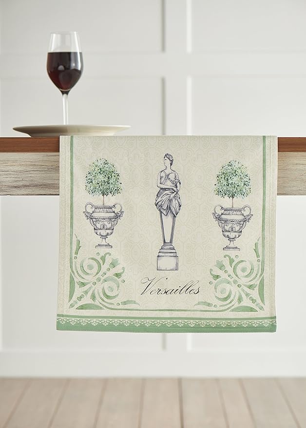 Maison d' Hermine Table Runner 100% Cotton Double Layer Table Runners 72 inches Long Decorative for Home Kitchen Dining Party Wedding Bridal Shower Spring Summer (Jardin Du Roy, 14.50" x 72")