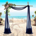 MDS Halloween Chiffon Draping Fabric - 2 Panel, 30" Wide x 50ft Long - Sheer Spooky Arbor & Canopy Drapery for Haunted House Backdrops, Party Ceilings, DIY Costumes & Themed Events - Navy Blue