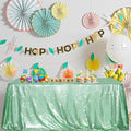 SquarePie Sequin Tablecloth 60 x 120 Inch Mint Green Sparkly Table Linen for Wedding Party