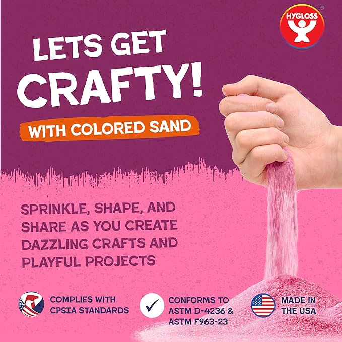 Hygloss Colored Sand for Crafts - 15 lb Bottle, Green Vibrant Colorful Fine Sensory Play Sand Art Kits for Kids - Classroom Activities for Children 3 4 5 6 7 8 9 10 11 12 - Safe for Ages 3+