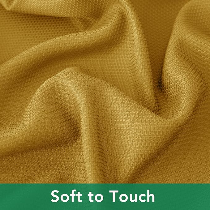 Biscaynebay Textured Fabric Rectangle Christmas Tablecloths 90x156 Inch, Gold Water Resistant Tablecloths for Dining, Kitchen, Wedding, Parties etc. Machine Washable