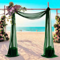 MDS Halloween Chiffon Draping Fabric - 2 Panel, 30" Wide x 50ft Long - Sheer Spooky Arbor & Canopy Drapery for Haunted House Backdrops, Party Ceilings, DIY Costumes & Themed Events - Hunter Green