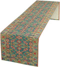 Vintage Boho Floral Table Runner, Rustic Country Farmhouse Teal Red Purple Flower Pattern for Home Kitchen Table Decor Dining Coffee Room Party Decor 13x36in