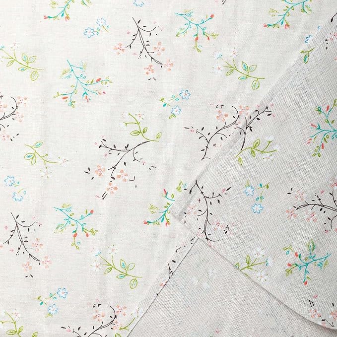 YiHomer Pastoral Rectangle Tablecloth - 52 x 70 Inch - Beige Linen Table Cloth - Washable Table Cover with Wrinkle Resistant for Restaurant, Picnic, Bistro, Indoor and Outdoor Dining, Gardenia