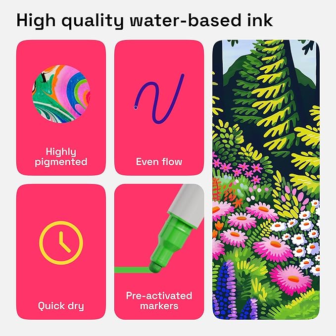 ARTISTRO Vibrant Acrylic Paint Markers for Glass, Rock, Fabric, Wood, Paper, Ceramic, Canvas & More - 12 Dual-Tip Paint Pens (Dot & Fine)