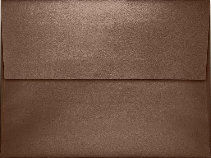 LUXPaper A7 Invitation Envelopes | Peel & Press | 5 1/4" x 7 1/4" | Bronze Metallic | 80lb. Text | 50 Qty