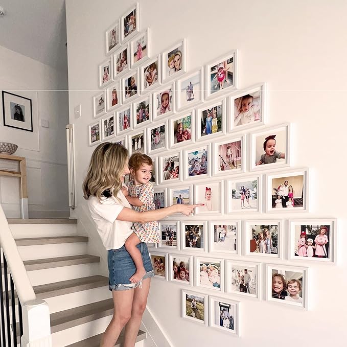 Mixtiles Official - Custom Photo Tiles - Personalized Printed Photos - Magnetic Wall Frames - Adhesive Sticker, No Nails - Various Sizes and Frames - large-set-Tile - Black Frame