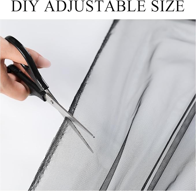 Outdoor Curtains, Black Mesh Panels, Waterproof, 2 Pack