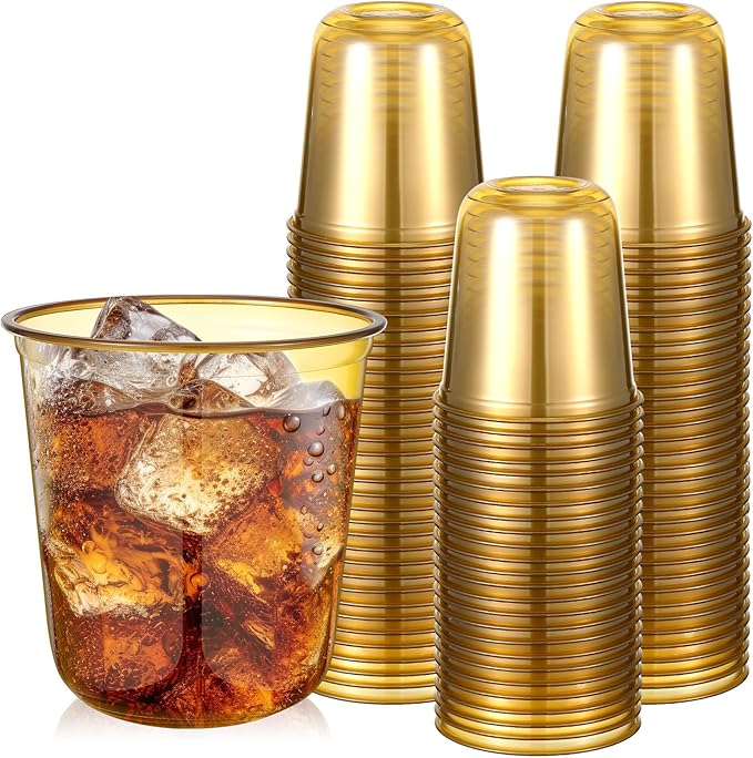Disposable Plastic Cups, 12 oz Clear Stemless Wine Glasses, 50 Pack