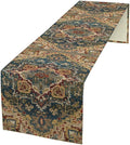 Boho Bohemia Style Table Runner, Country Rustic Farmhouse Vintahe Colorful Geometry Print Table Runner for Home Kitchen Dinner Party Holiday Decor, 13x60inch
