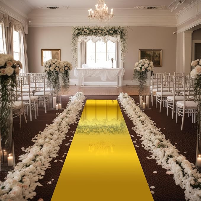 Aisle Runner, Gold Mirror Finish, 3.3 x 98.4 ft with Tape Roll