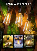 String Lights, 100 ft Outdoor Warm White LED with 50 Shatterproof Bulbs