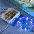 4 Pack 65.6 Ft. Battery Operated Outdoor String Lights with Remote & Timer, LED Blue Fairy Lights, Waterproof Twinkle Lights for Bedroom, Dorm, Mason Jar, Wedding, Party, Christmas