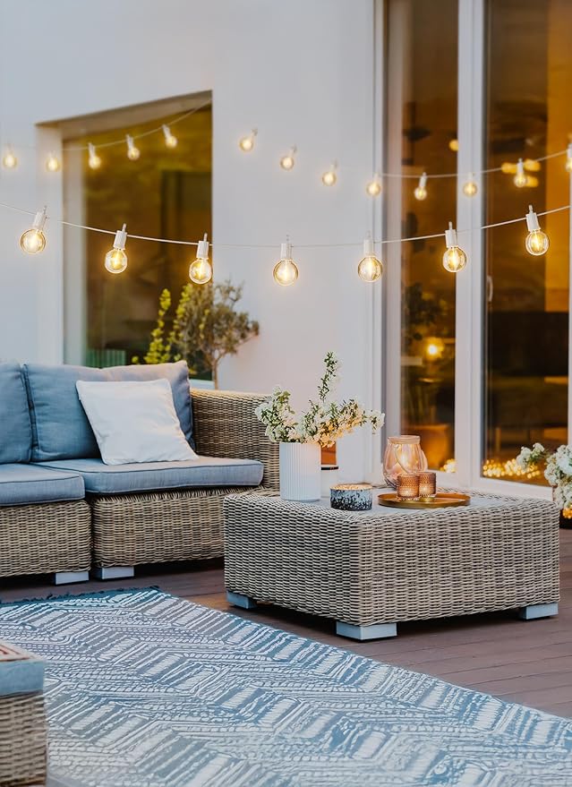 String Lights 69 Ft Dimmable Outdoor LED, 30 G40 Bulbs