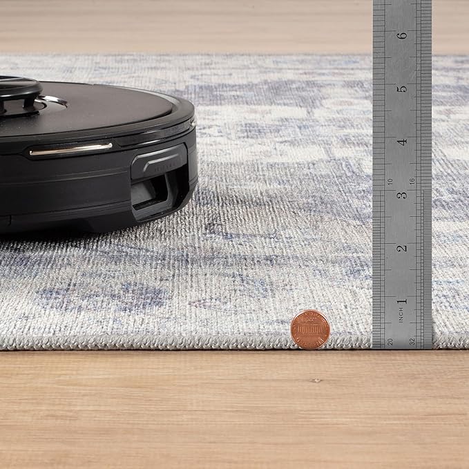 Bloom Rugs Washable Non-Slip 9' x 12' Rug - Blue/Sand Traditional Medallion Area Rug for Living Room, Bedroom, Dining Room, and Kitchen - Exact Size: 9' x 12'