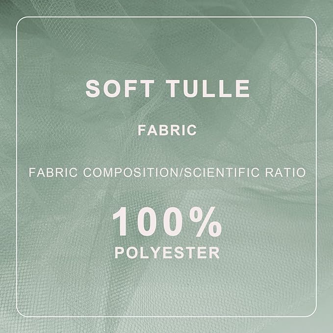 Sage Green Tulle Fabric Roll Spool Bolt (54 Inch by 40 Yards) Large Tulle Wedding Party Decoration, Tutu Skirt, Table Runner, Gift Wrapping, Bridal Shower, Soft & Drape (Sage Green)