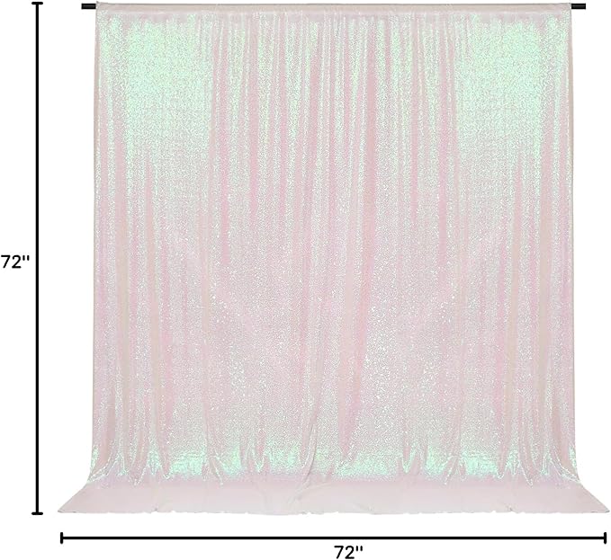 Backdrop, Iridescent Sequin, 6 x 6 Ft for Photography and Parties