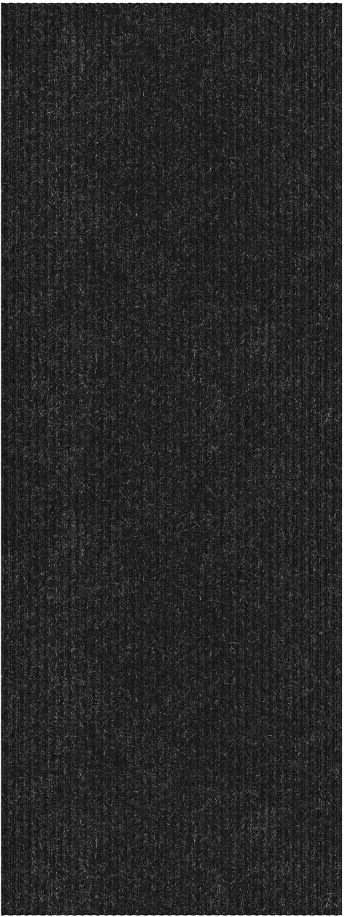 Ottomanson 3'11" x 12' Hallway Runner with Scraper Pile - Extra Durable Non-Slip Rug Mat for Indoor & Outdoor Use - Ideal for Kitchen, Entryway & Garage - High-Traffic Carpet, Black