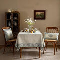 Rectangular Linen-Blend Tablecloth, 55 x 71 Inch, Floral Print