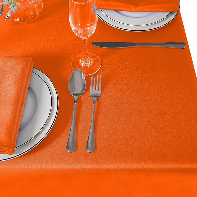 Rectangle Tablecloth 60x102 inch Washable Polyester Fabric Table Cloth for Wedding Party Dining Banquet Decoration（60x102, Orange）