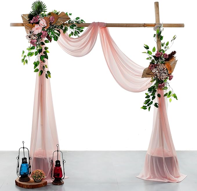 Backdrop Fabric Panel, Dusty Rose Sheer Chiffon, 30 in x 50 ft
