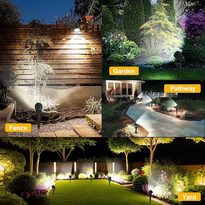 Solar Spotlights Outdoor White 6000K IP65 Waterproof 150 Lumen