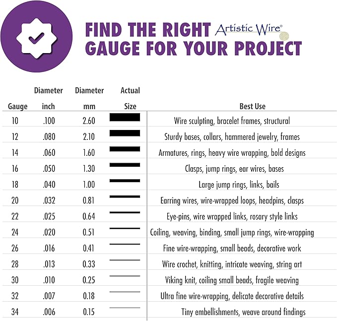 Artistic Wire, 22 Gauge Tarnish Resistant Colored Copper Craft Wire, Purple, 15 yd