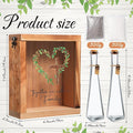 Vases Wedding Sand Ceremony Set, Wood Frame, 2 Glass Vases, White and Gray Sand