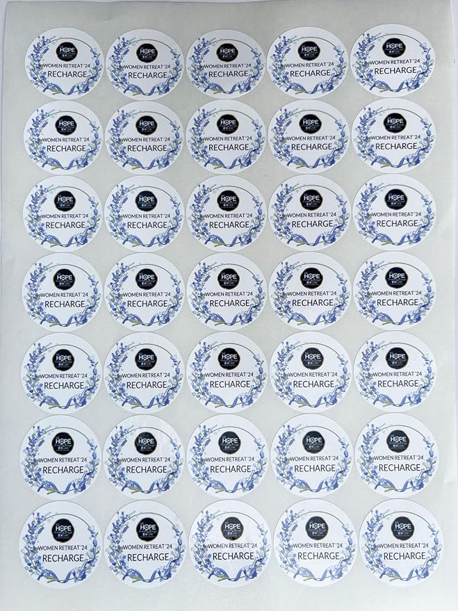 Custom Stickers for Weddings, Birthdays & Businesses - Personalized Labels with Your Logo - Waterproof, Fade and Heat Resistant - Pack of 100-1000 (Wreath O, 2.5 Inch)