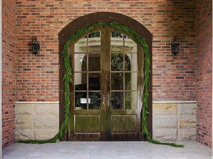 Norfolk Pine Garland, 15 Ft, Dark Green, Real Touch Needles