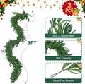 Norfolk Pine Garlands 2-Pack, 9 Ft Each, Green Soft Plastic Holiday Decor