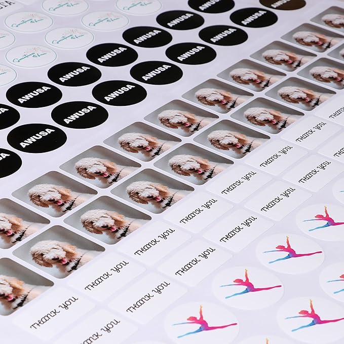 Custom Stickers Personalized Labels - Customized Stickers with Any Design Image Logo Text,Custom Stickers for Business Logo,Custom Thank You Label Stickers,100 Labels (Rectangle,6"x3")