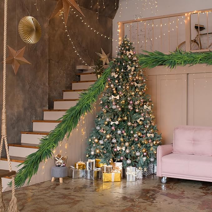 Garland - 15 Ft Green Artificial Norfolk Pine with PE Material