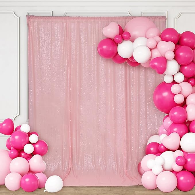 Backdrop, Pink Sequin, 6 Ft x 6 Ft for Parties and Events