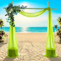 MDS Halloween Chiffon Draping Fabric - 2 Panel, 30" Wide x 50ft Long - Sheer Spooky Arbor & Canopy Drapery for Haunted House Backdrops, Party Ceilings, DIY Costumes & Themed Events - Parrot Green