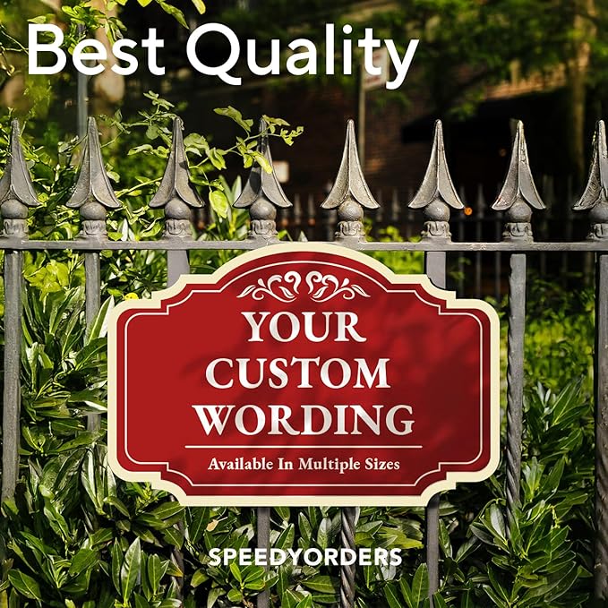 Custom Decorative Outdoor Metal Sign - Personalized Aluminum Driveway Sign, Waterproof, Made in USA - Design 2 Red Brick 36x24 In