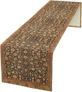Vintage Boho Floral Table Runner, Rustic Country Farmhouse Orange Yellow Black Retro Flower Pattern for Home Kitchen Table Decor Dining Coffee Room Party Decor 13x60in