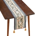 ISAENNE Designer Vintage Elegant Linen Table Runner 71 Inches Long,Colorful Flower Pattern Soft Table Runners for Dining Tables,Thanksgiving,Kitchen Tables,Christmas,12"*71"-Naples C